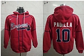 Atlanta Braves 10 Padilla Red Nike All Stitched Pullover Hoodie,baseball caps,new era cap wholesale,wholesale hats
